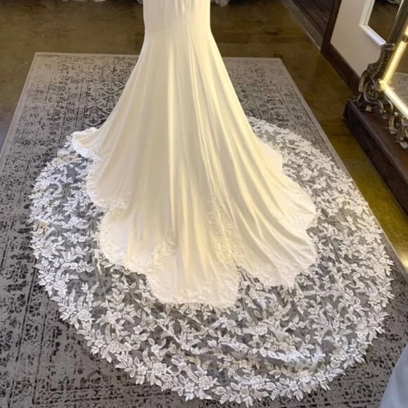 Ithaca by Ivory Willow BRAND NEW Wedding Dress, fit-and-flare floral lace bodice - Picture 11 of 11